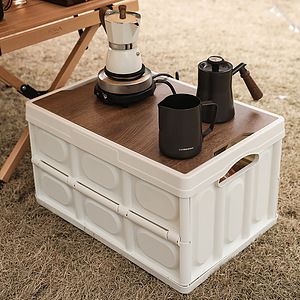 OEM Folding Storage Bins with Wood Lid