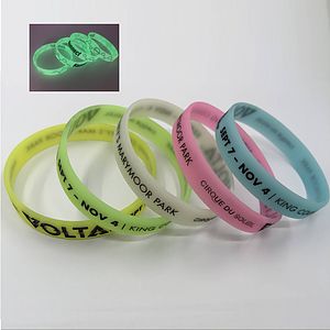Deboosed Silicone Luminous Wristband w/ Color Filled