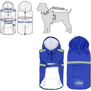 Dog Raincoat Poncho For Small To X-Large And Puppies