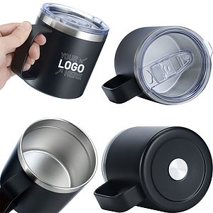 14oz Stainless Steel Coffee Cup Mug With Lid And Handle
