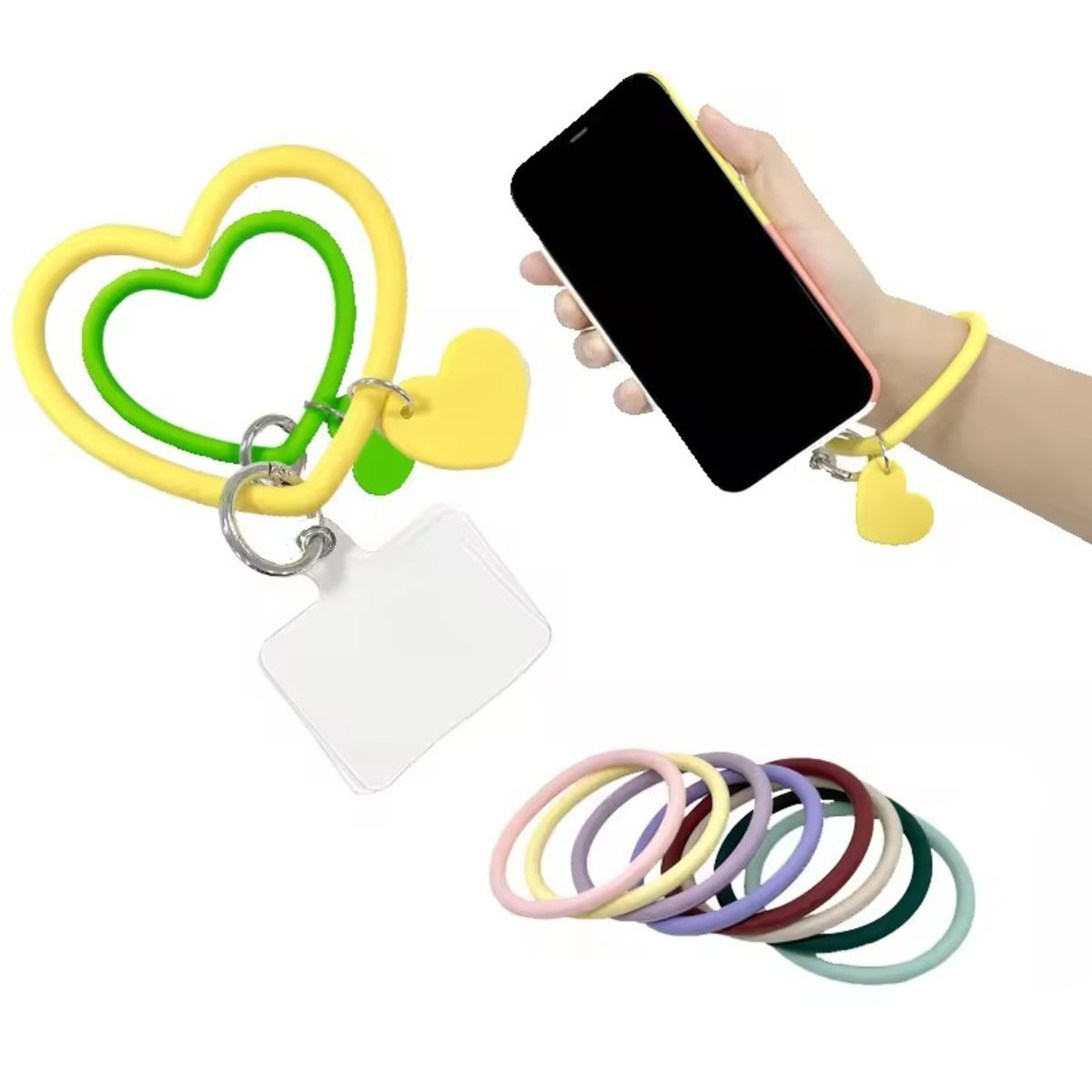 Silicone Heart Loop Phone Lanyard