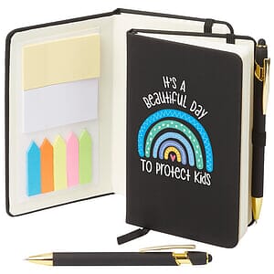 Custom 4“ x 6" Jotter With Sticky Notes & Stylus Pen
