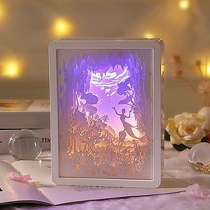3D Paper Carving Night Light Shadow Box Sculptures Frame