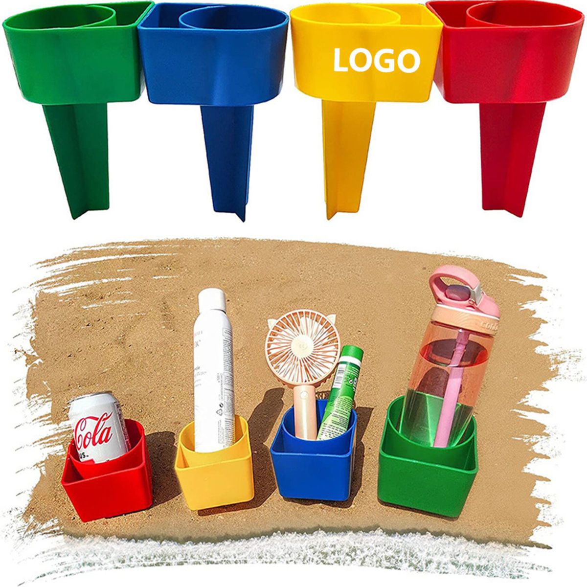 Beach Cup Holder with Pocket