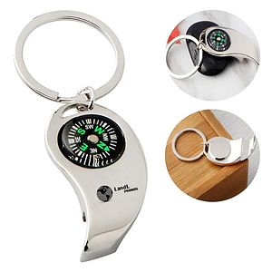 Portable Bottle Opener Compass Keychain