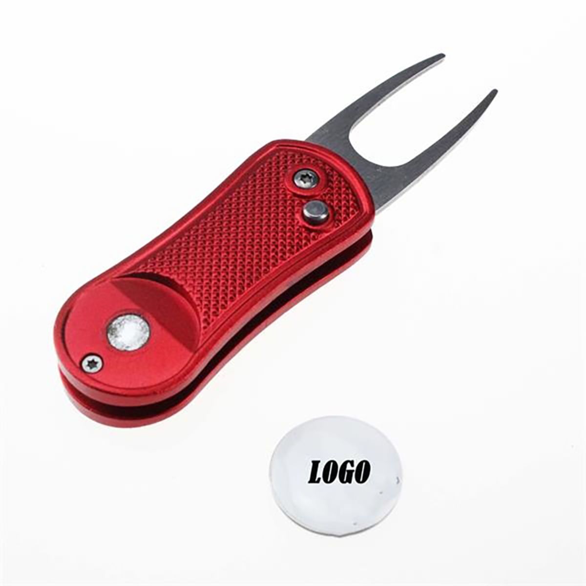 Green fork golf accessories supplies lawn repair stainless steel folding ball fork
