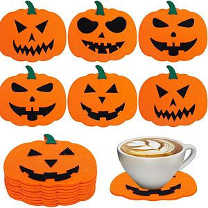 Felt Pumpkin Coasters