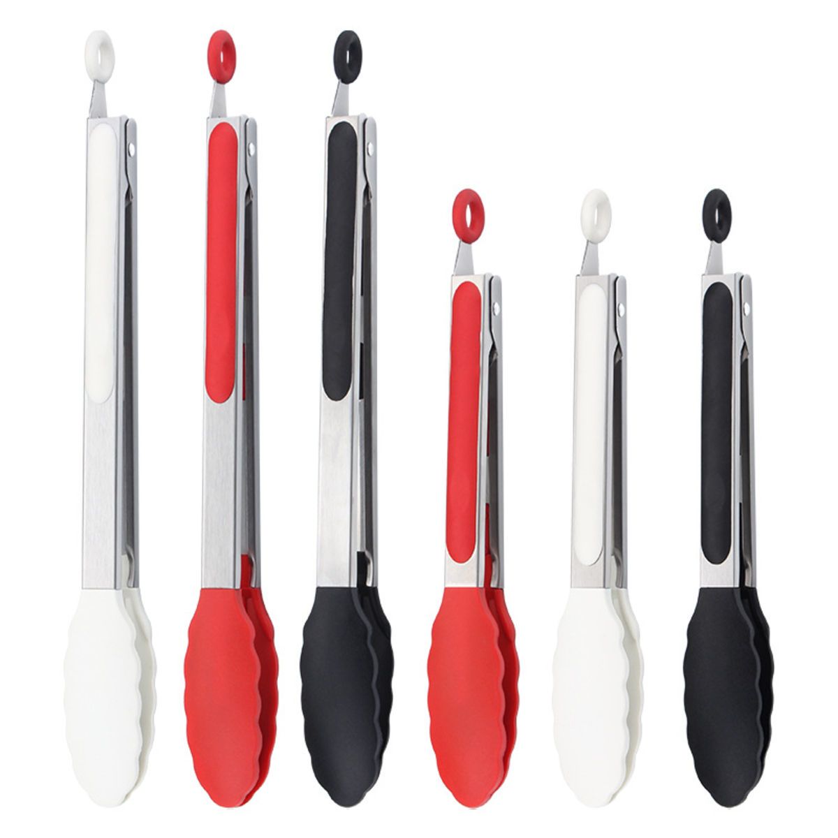 Kitchen Tongs Locking Cooking Tongs with Silicone Tips