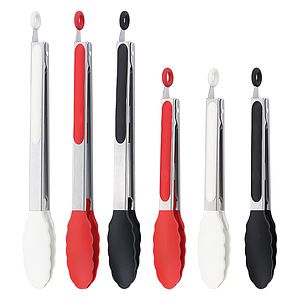 Kitchen Tongs Locking Cooking Tongs with Silicone Tips