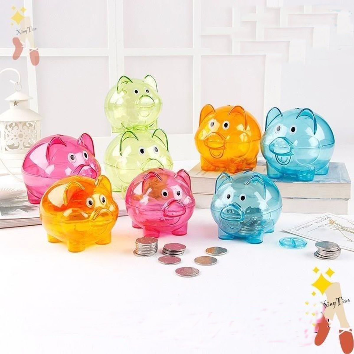 Transparent Plastic Piggy Bank