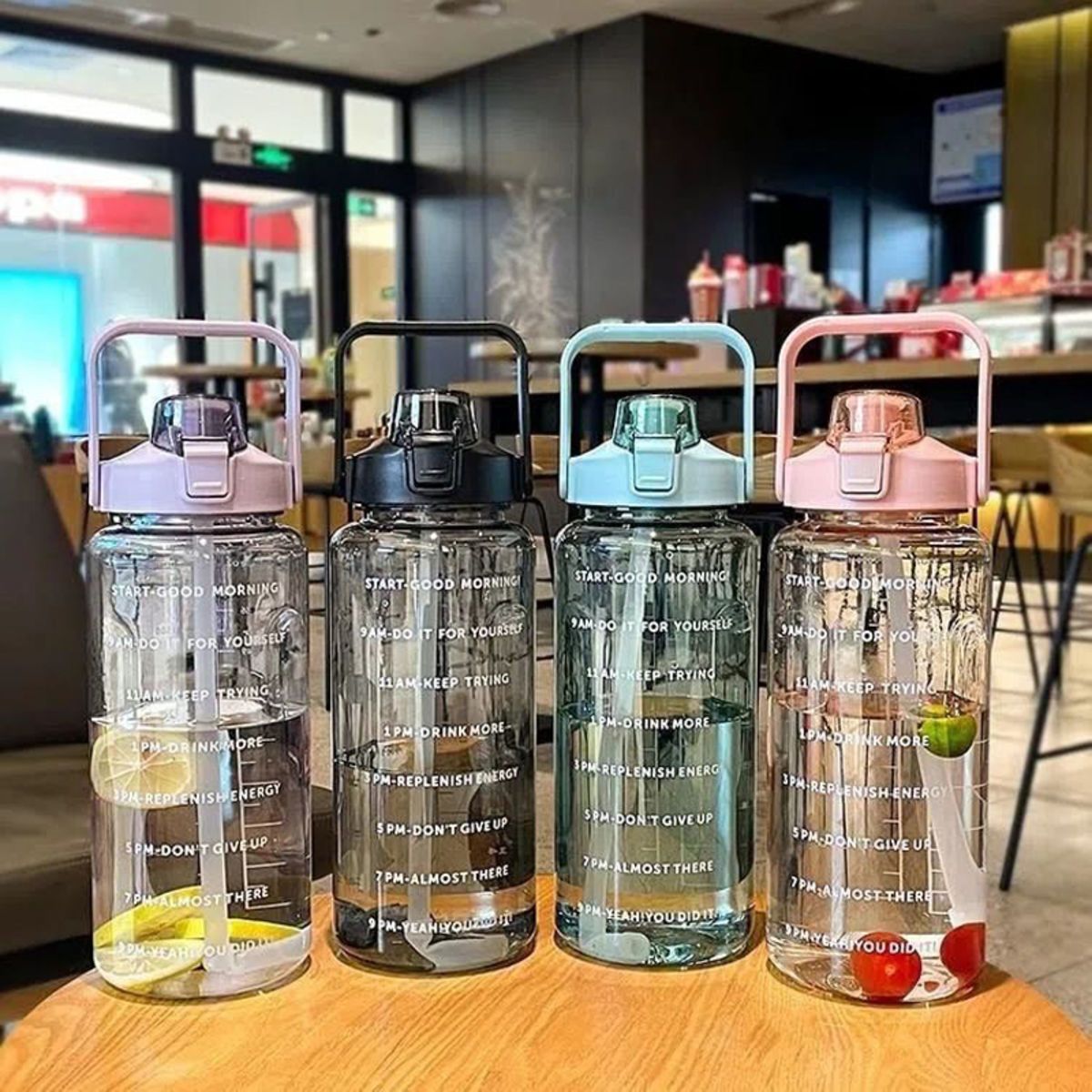 2L Outdoor Sports Water Bottle With Time Marker
