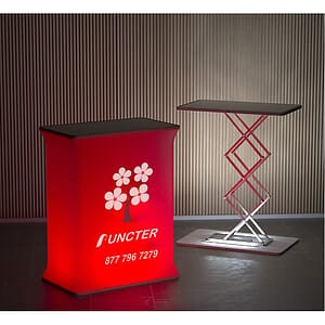 Rectangle Collapsible Portable Trade show Podium Table Exhibition Counter Stand Booth W/ Light Beads