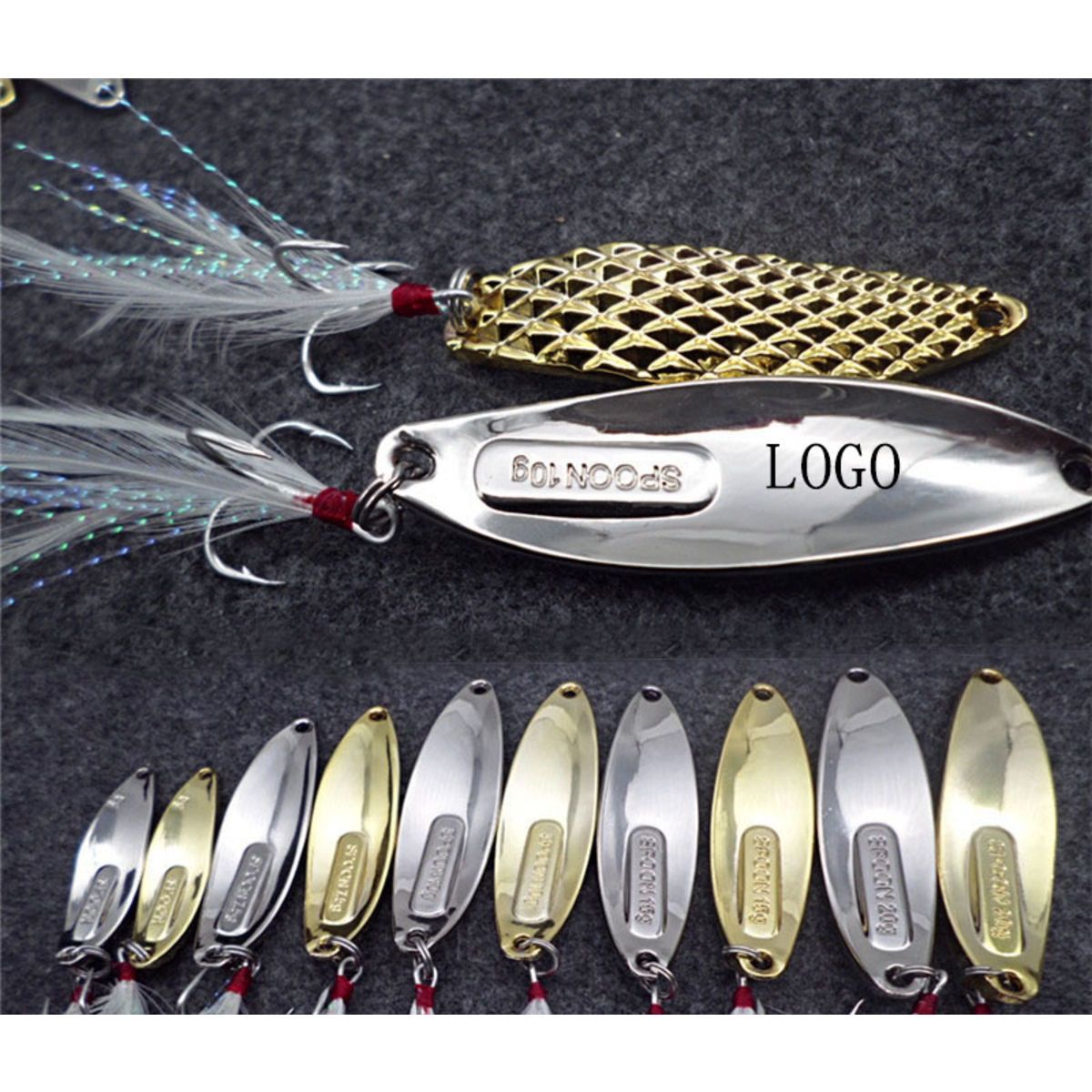 Shiny Metal Textured Fishing Lure with Hook