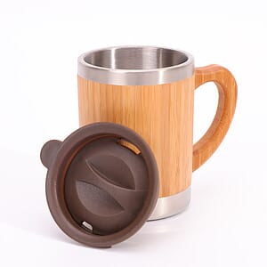 Stainless Steel Bamboo Travel Mug