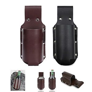 Classic Beer Holster Leather Pu Belt Brown Black