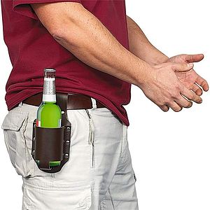 Classic Beer Holster Leather Pu Belt Brown Black