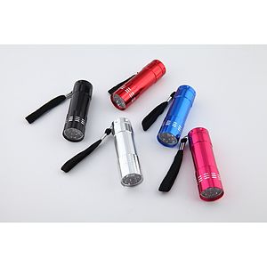 Aluminum 9 LED Flashlight with Batteries
