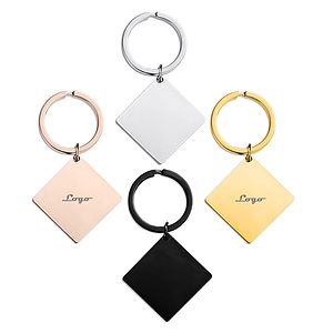 Square Stainless Steel Keychain