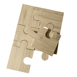 6 Piece Wooden Puzzle Piece Coasters