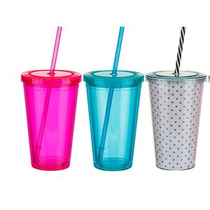 16oz Double Wall Tumbler with Straw