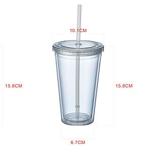 16oz Double Wall Tumbler with Straw