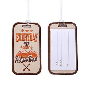 Embroidered Luggage Tag with ID Window