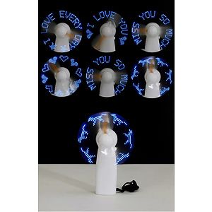 Pre-Programmed Mini Flash Message Fan with LED