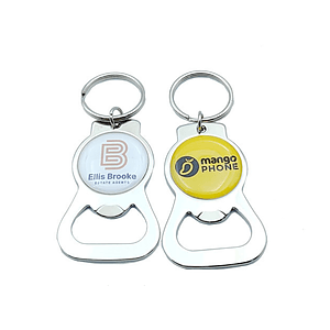 Metal Round Bottle Opener Keychain