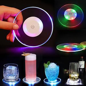 Led Luminous Round Coaster Cup Mat