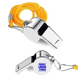 Stainless Steel Whistles with Lanyard