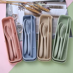 3 Piece Wheat Fibre Utensil Set