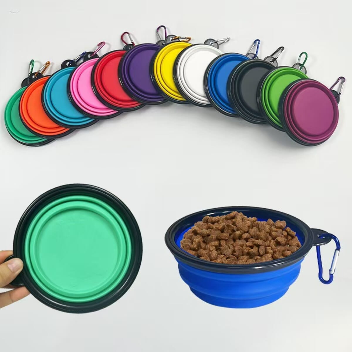 Collapsible Pet Bowl with Carabiner