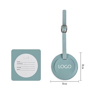 Round PU Leather Luggage Tag