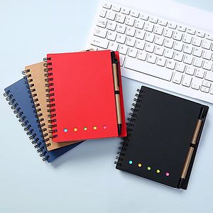 Kraft Paper Cover Notebook Note pads with pen