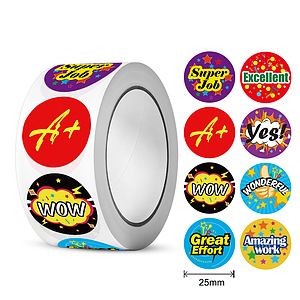 500pcs Round Praise Stickers for children