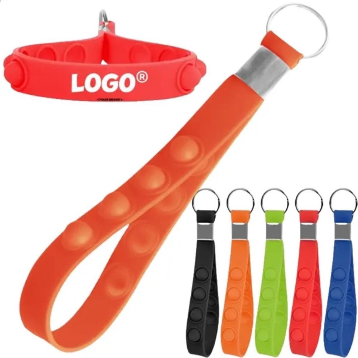 Push Pop Stress Reliever Keychain / Silicone Wrist Strap