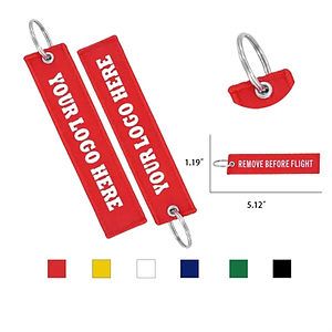Woven Embroidered Key Tag Flight Keychain