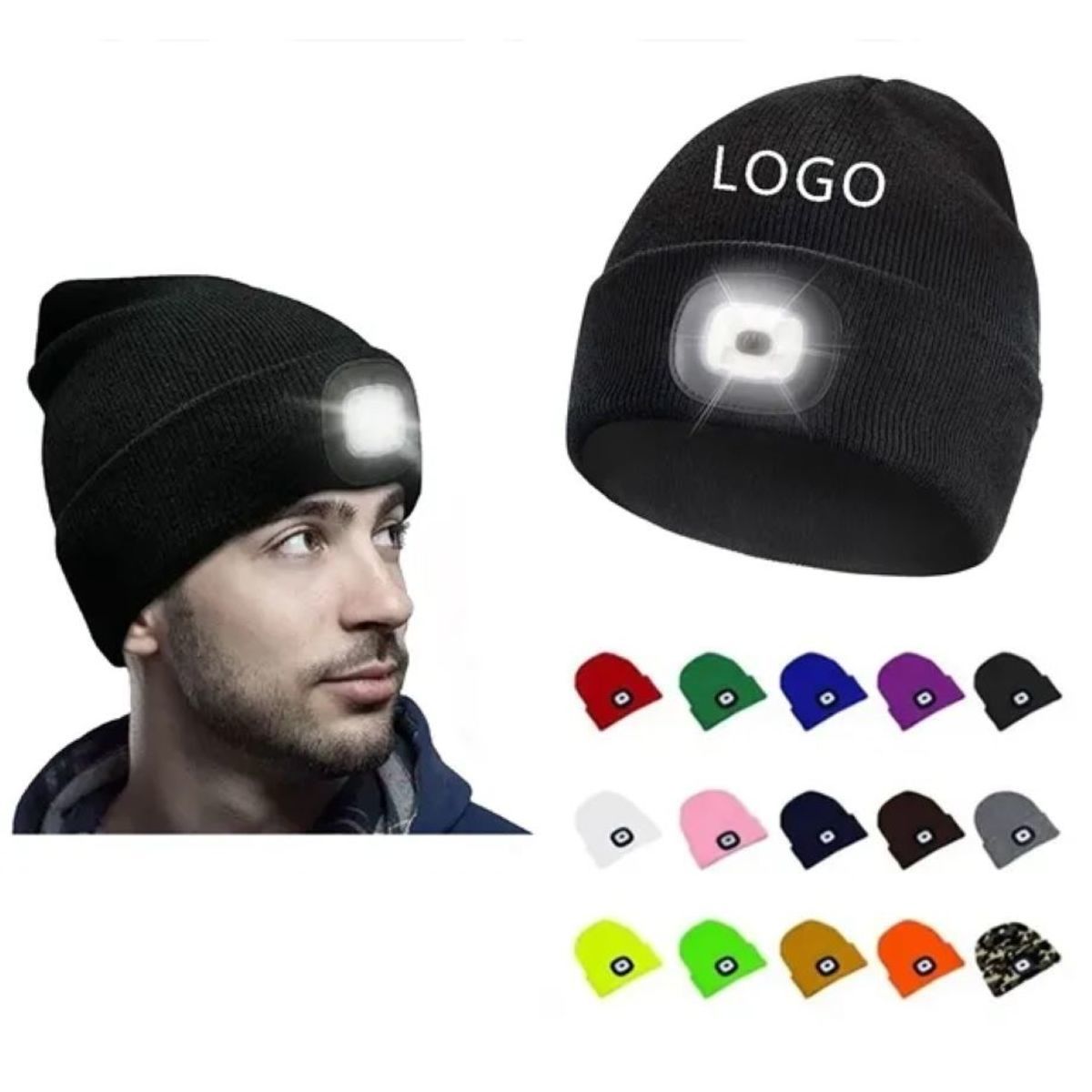 LED Beanie Hat with Light