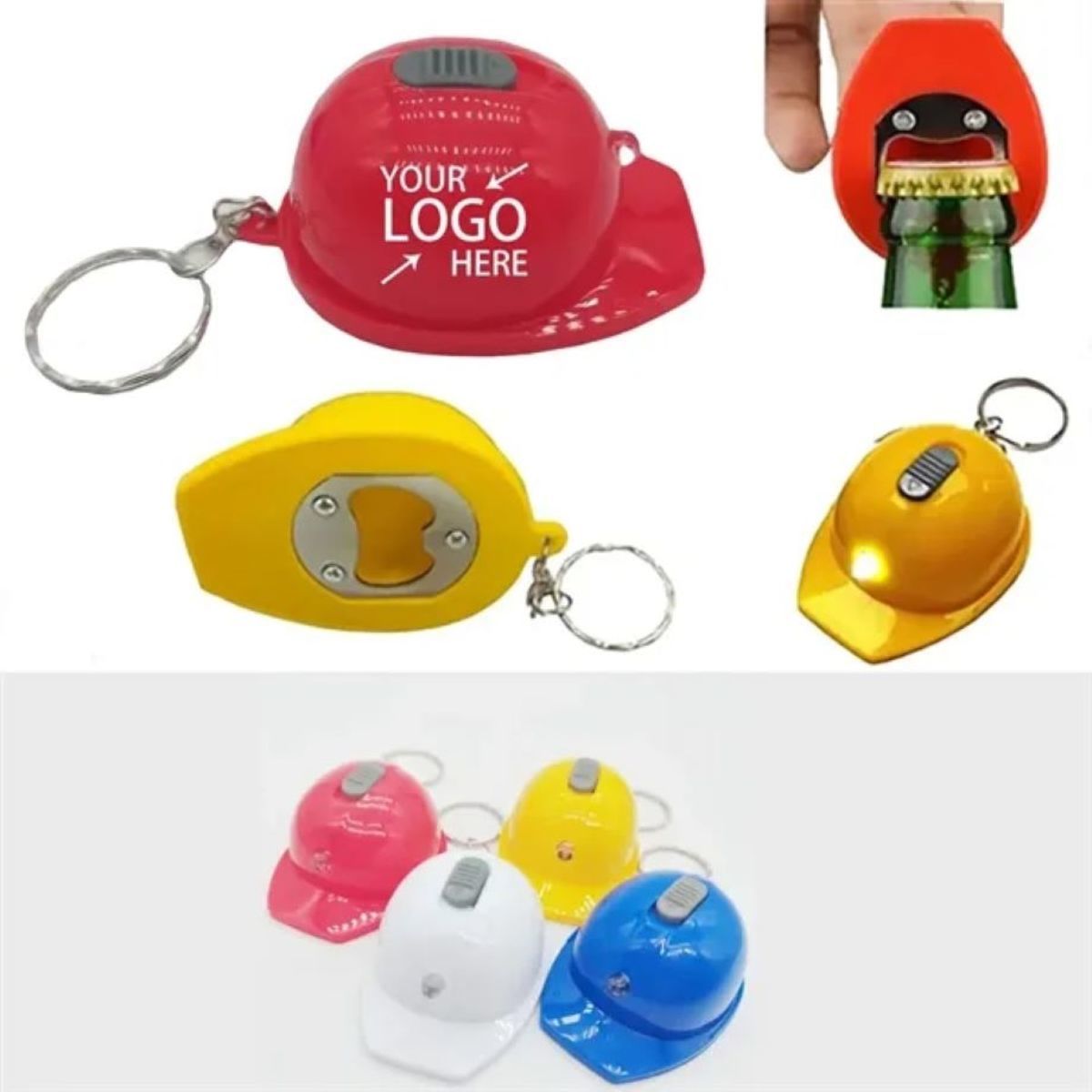 Helmet LED Bottle Opener Keychain