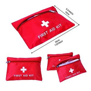 First Aid Kit Case Red Small Travel Bag