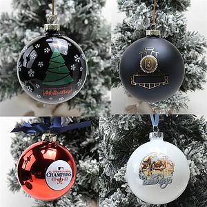 3 Inch Color Printed Glass Christmas Ball Ornament