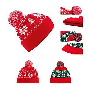 Christmas Beanie Hat Winter Knitted Crochet