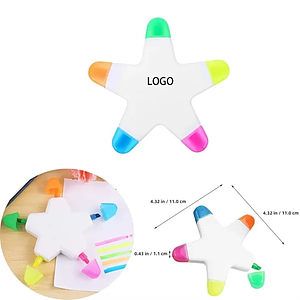 Five-Color Star Highlighter Marker Pen