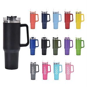40 OZ Tumbler With Handle And Straw Lid
