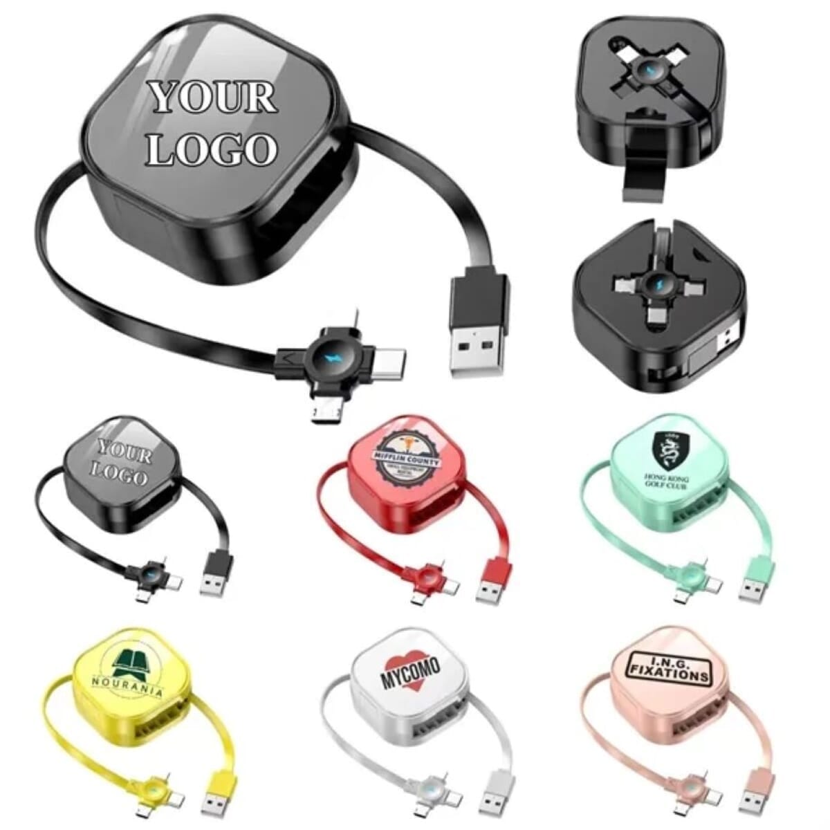 3 in 1 Retractable Charging Cable With Phone Holder