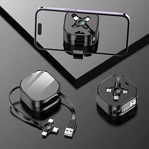 3 in 1 Retractable Charging Cable With Phone Holder
