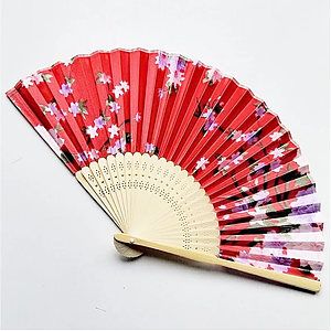 White Paper Hand Bamboo Folding Fan Handheld