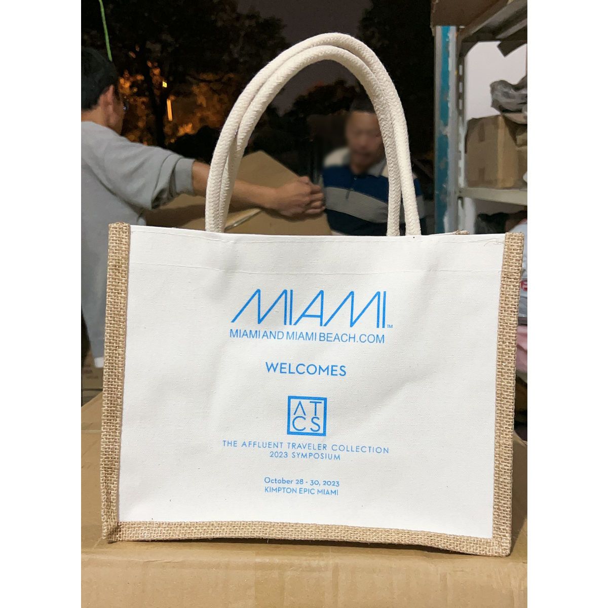Canvas Tote Bag with Jute Side
