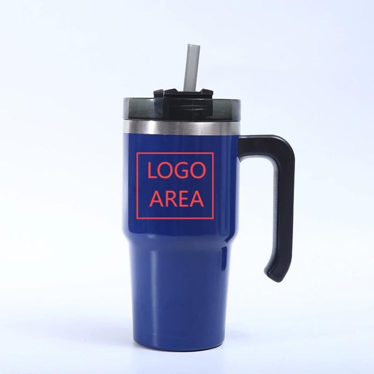 30 OZ Insulated Travel Mug with Handle, Lid and Straw