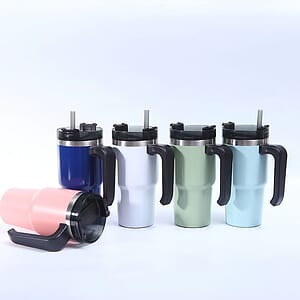 30 OZ Insulated Travel Mug with Handle, Lid and Straw